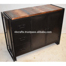 Industrial Metal Sideboard with Recycled wood sideboard